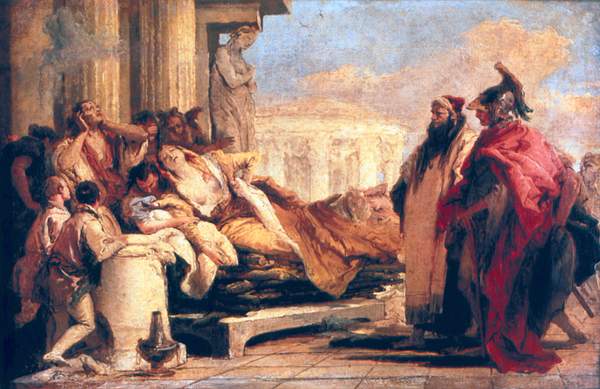 Смерть Дидоны.  Картина Дж. Б. Тьеполо.  1751 г.